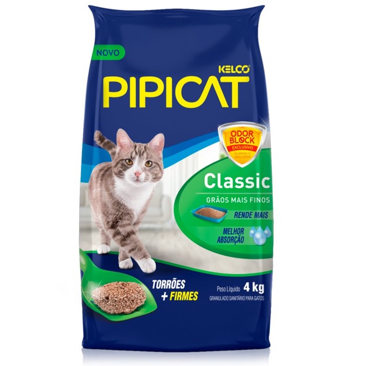 Areia Higiênica Pipicat Classic para Gatos